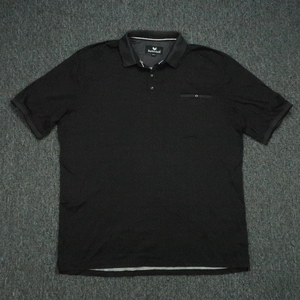 Buttercloth Shirt‎ Mens XXL Black Short Sleeve Polo Lightweight 2XL